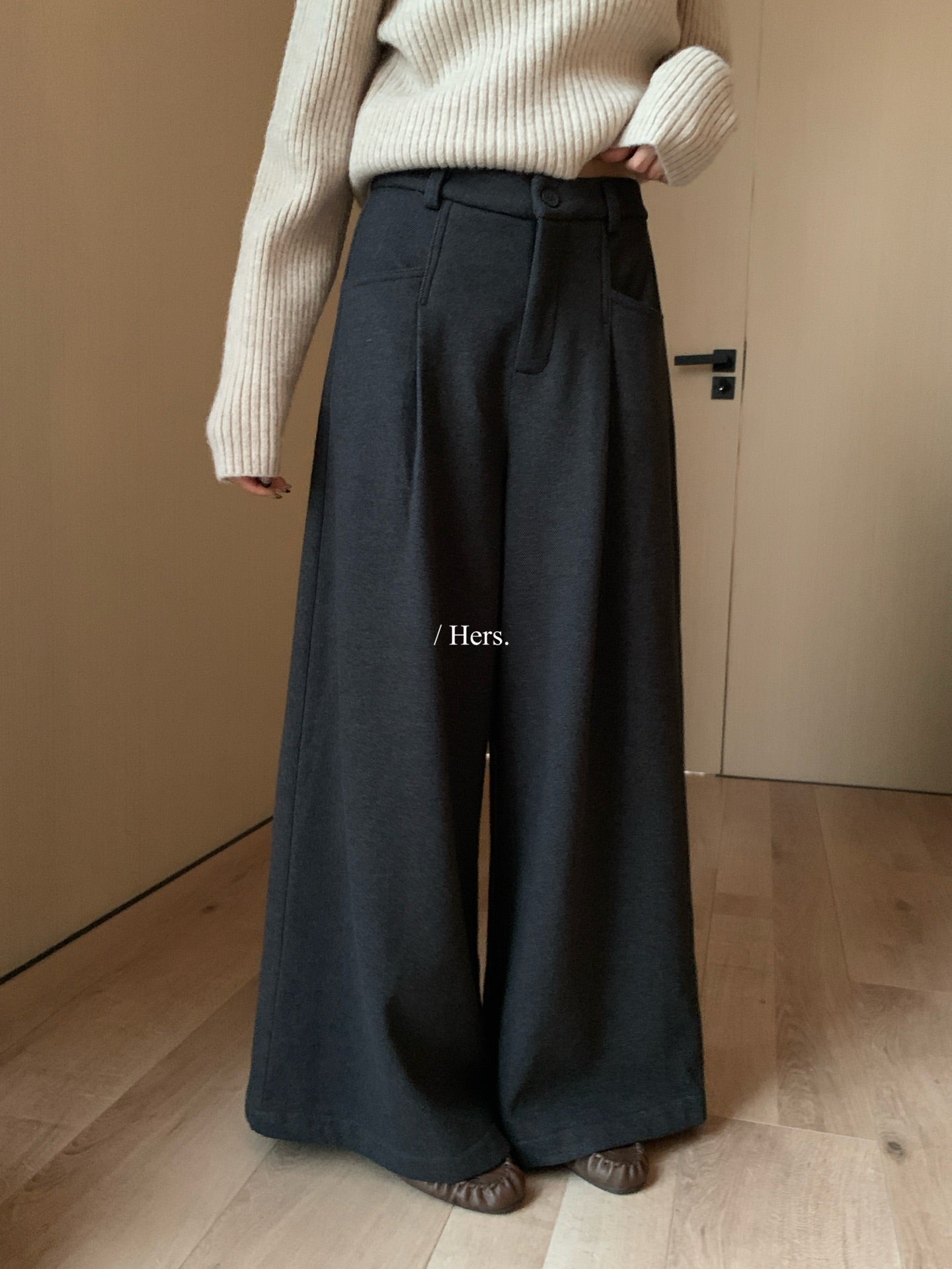 seeUbye - 加絨打折小闊西褲  92750#