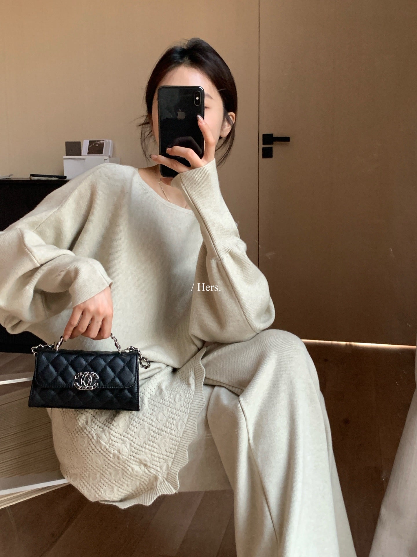 seeUbye - 氣質兩件套 毛衣&屁簾休閒褲  92830#