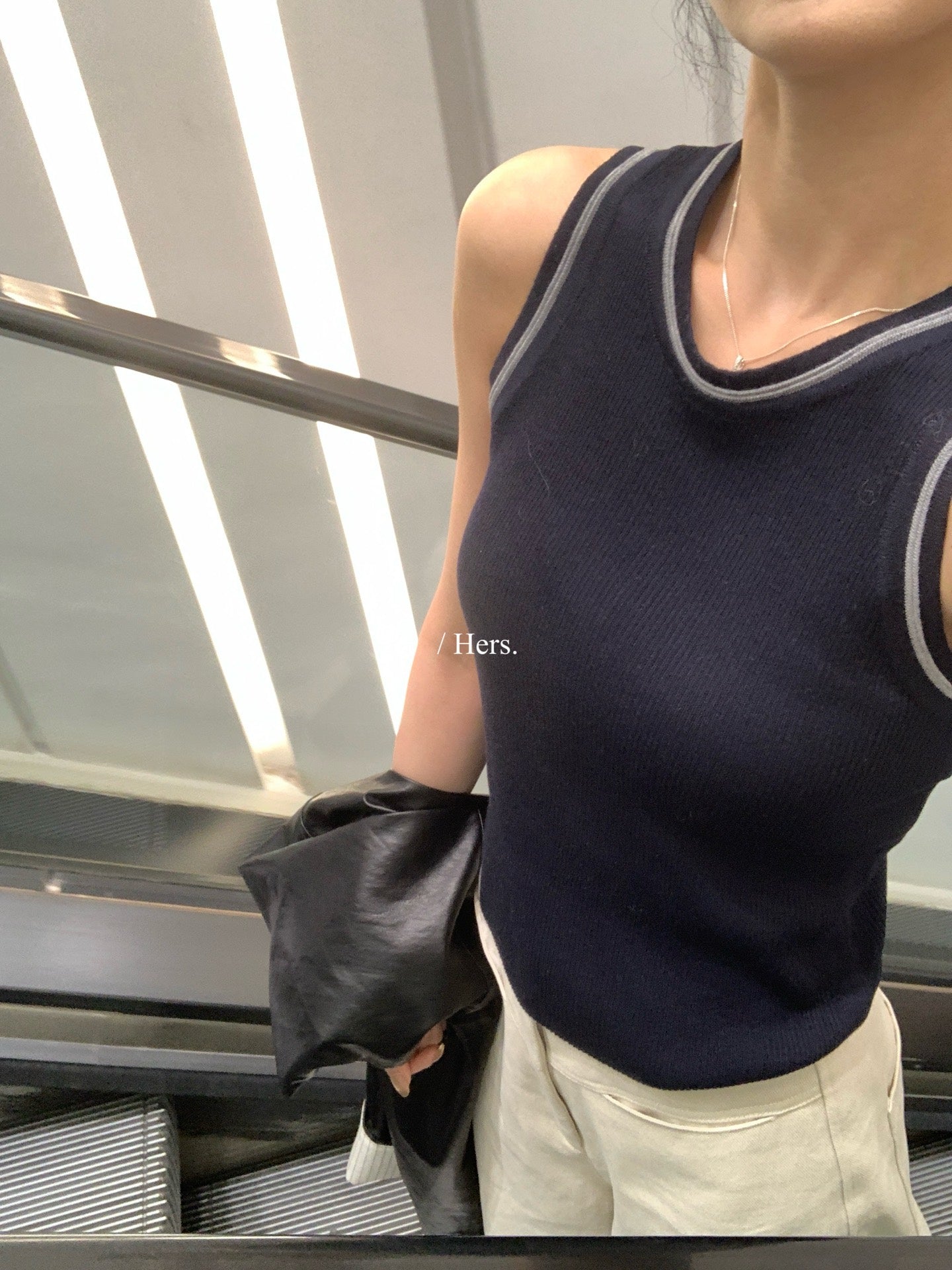 Hers - 撞色針織背心   08127#