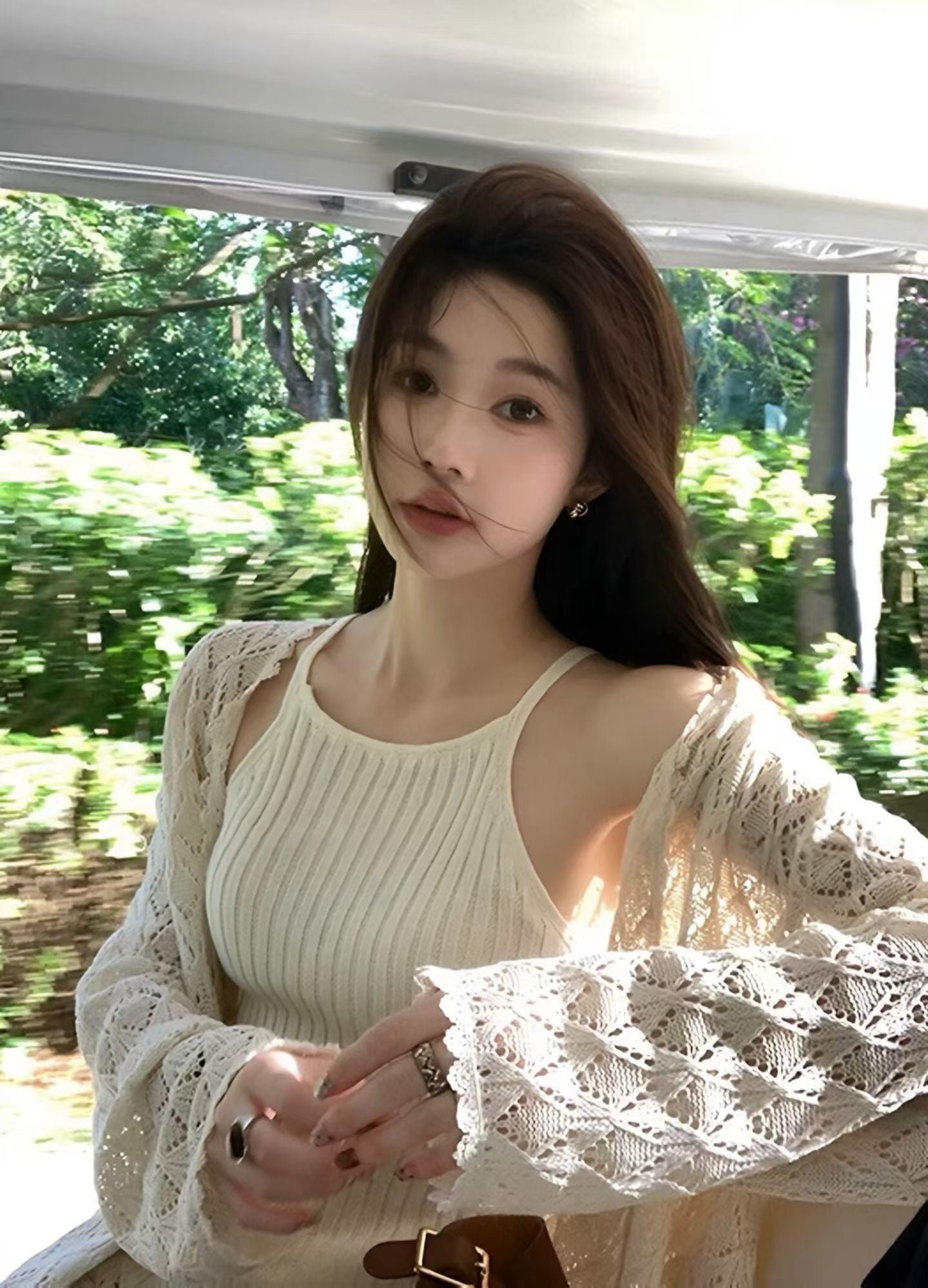 YJ - 簍空針織三件套   6687#