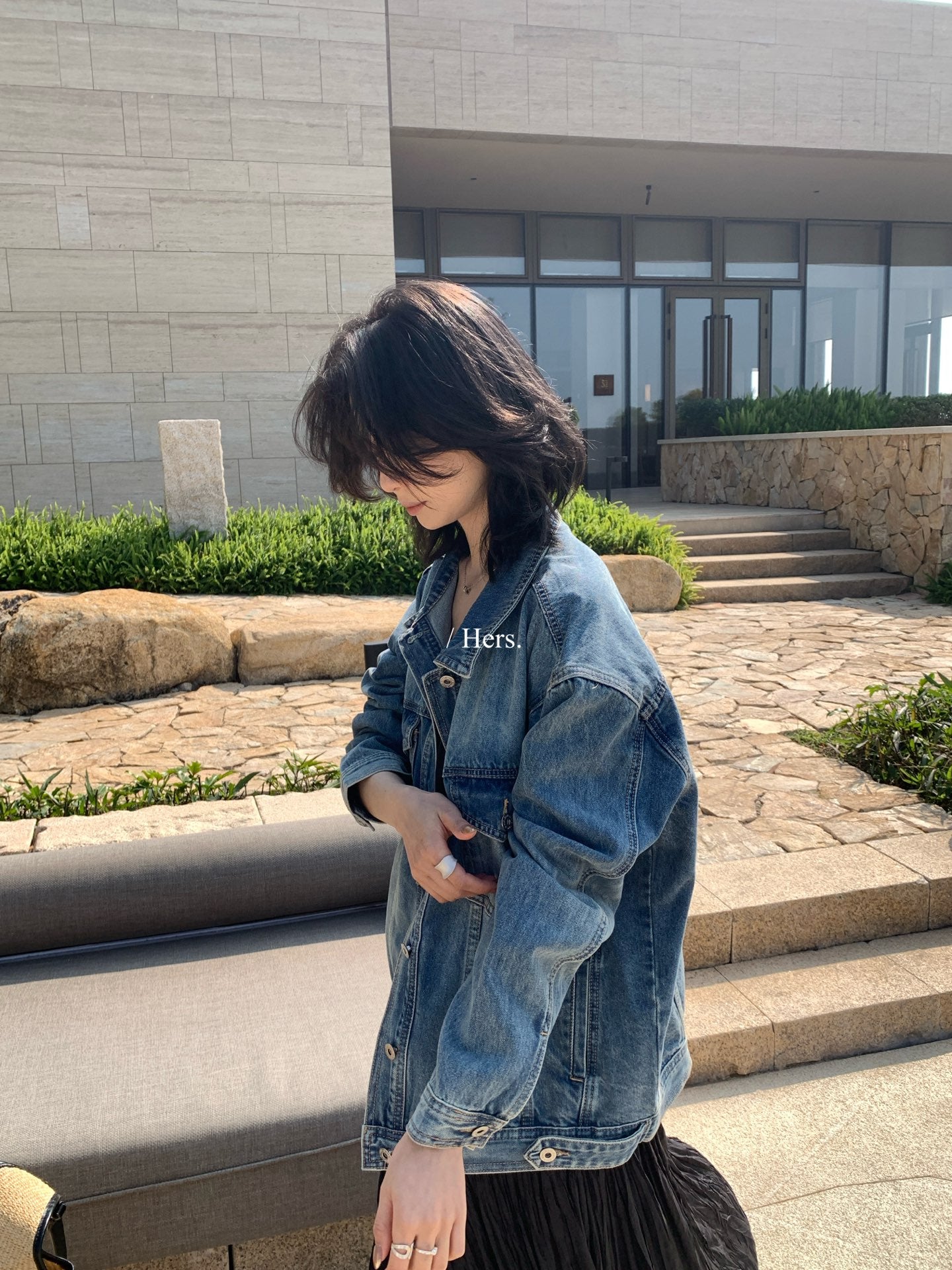 Hers -  廓型牛仔外套   80268#