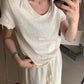 HERS>  簡約輕盈雪花麻T   21006#