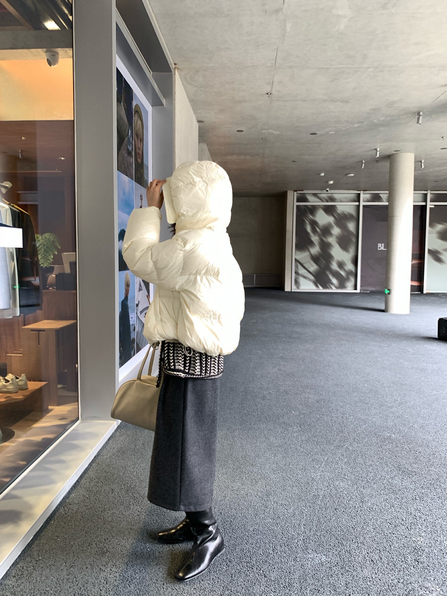 Hers -  云朵90%白鴨絨連帽與絨外套  92728#