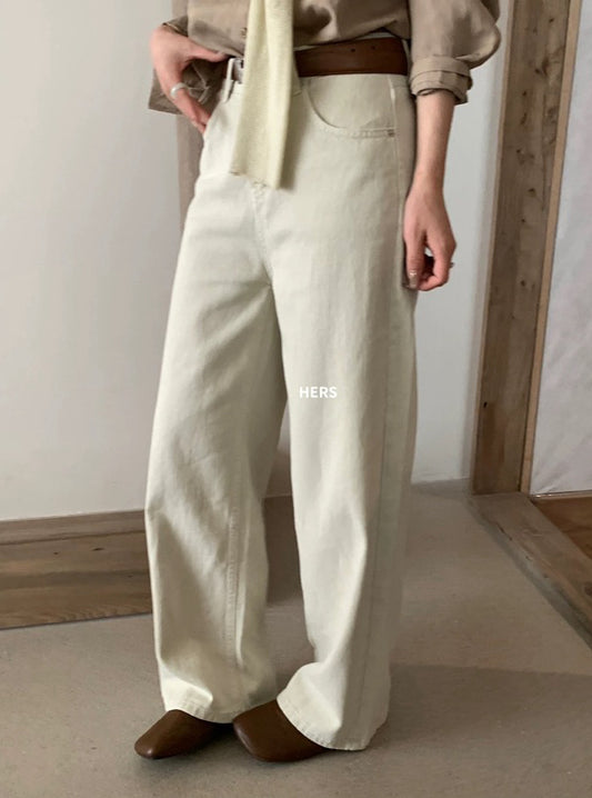 HERS> 小眾水洗色直筒牛仔褲 20392#