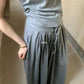 HERS> 夏季收腰V領T+闊腿褲套裝 20866#