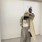 HERS> 休閒連帽長款風衣  92049#