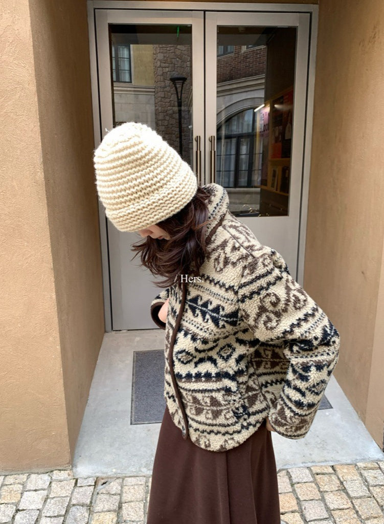 seeUbye - 費爾島搖粒絨麂皮絨一體外套  92593#