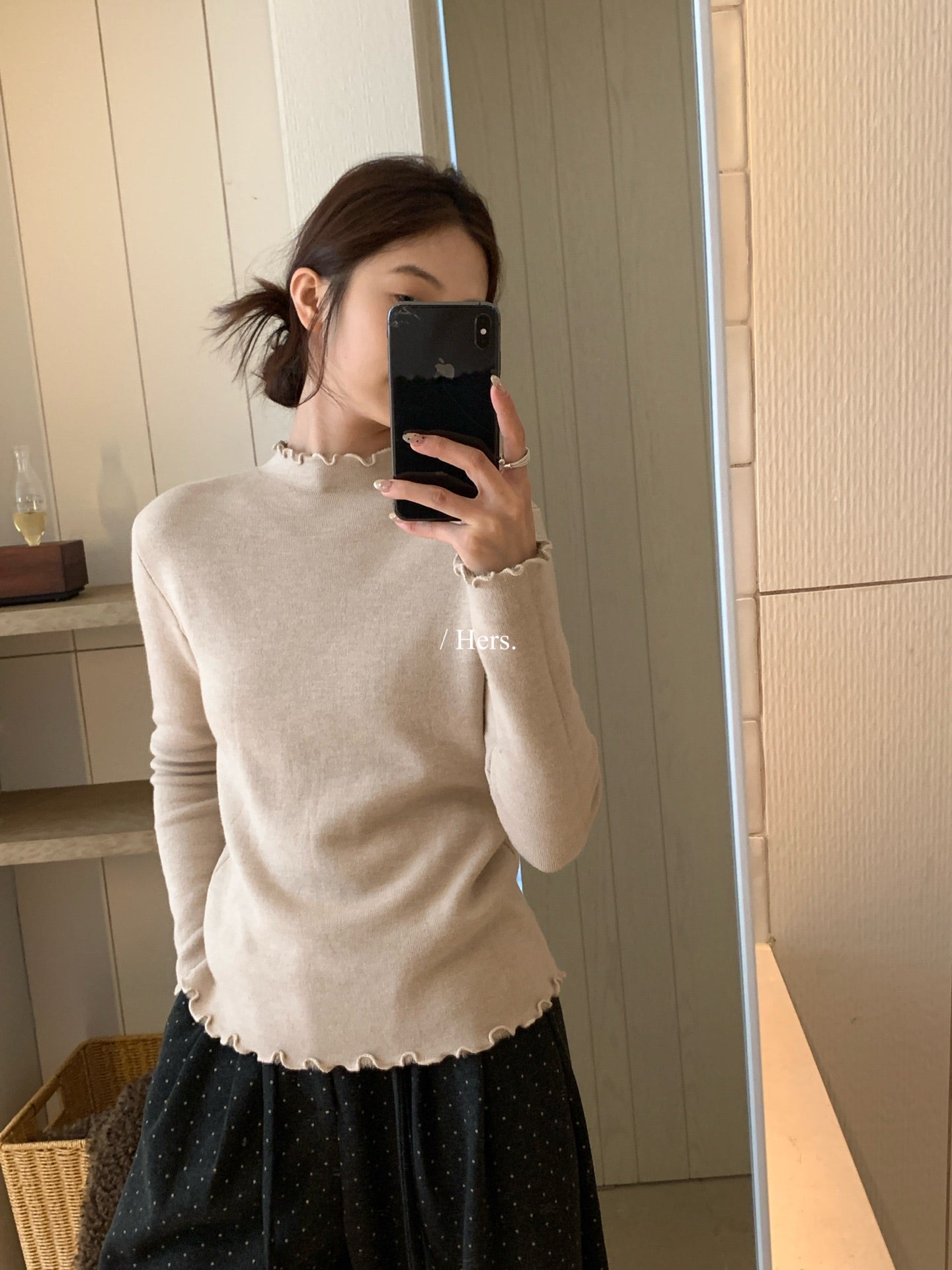 Hers - 一體絨暖爐木耳邊打底   92671#