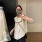 HERS> 貴氣荷葉領小衫 9568#