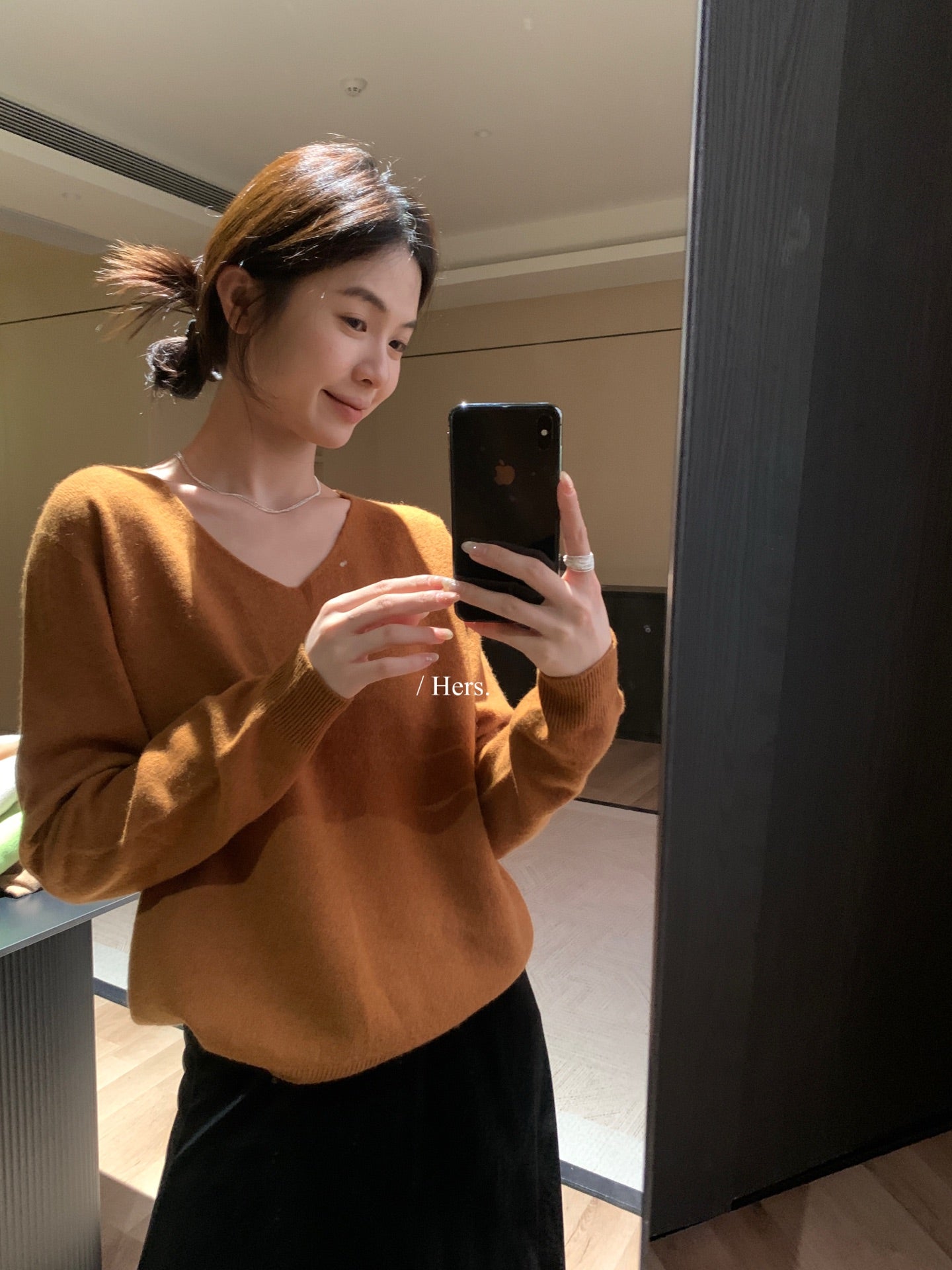 Hers - 羊毛V領針織衫  92437#