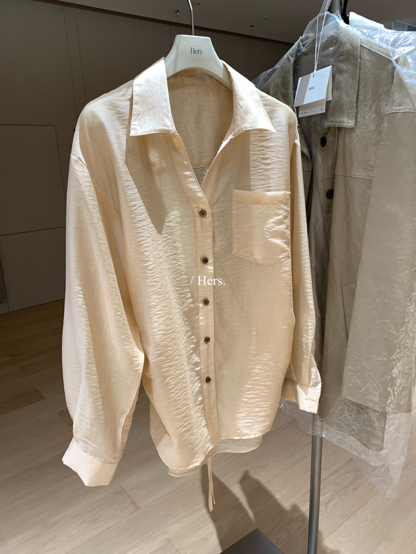 Hers -  掐腰綁帶襯衫    80390#