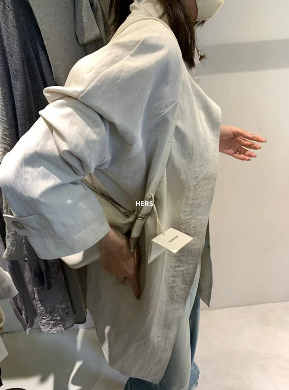 HERS>  長款立領風衣 20277#