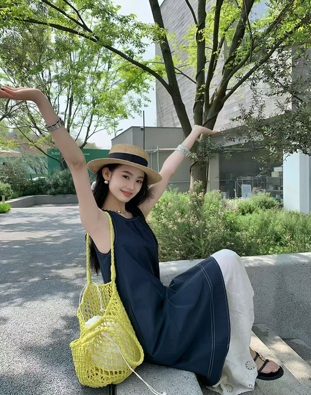 YJ - 復古蕾絲拼接連身裙/洋裝   8913#