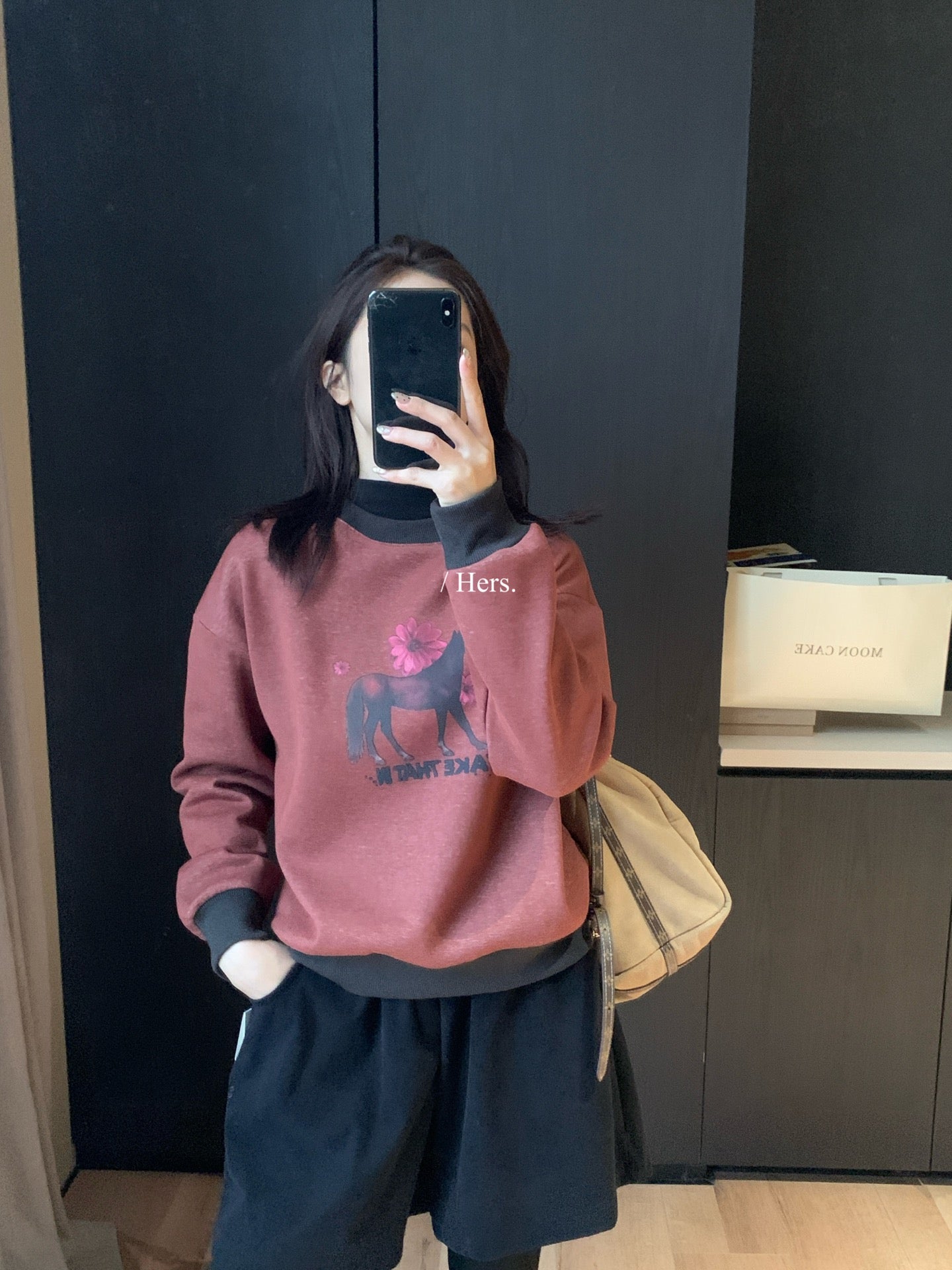 Hers -  騎士馬內絨衛衣   92517#