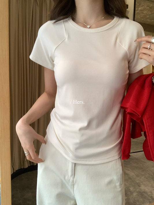 Hers - 插肩袖壓線設計T  80280#