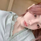 STH  蕾絲顯白綠薄襯衫  0601#