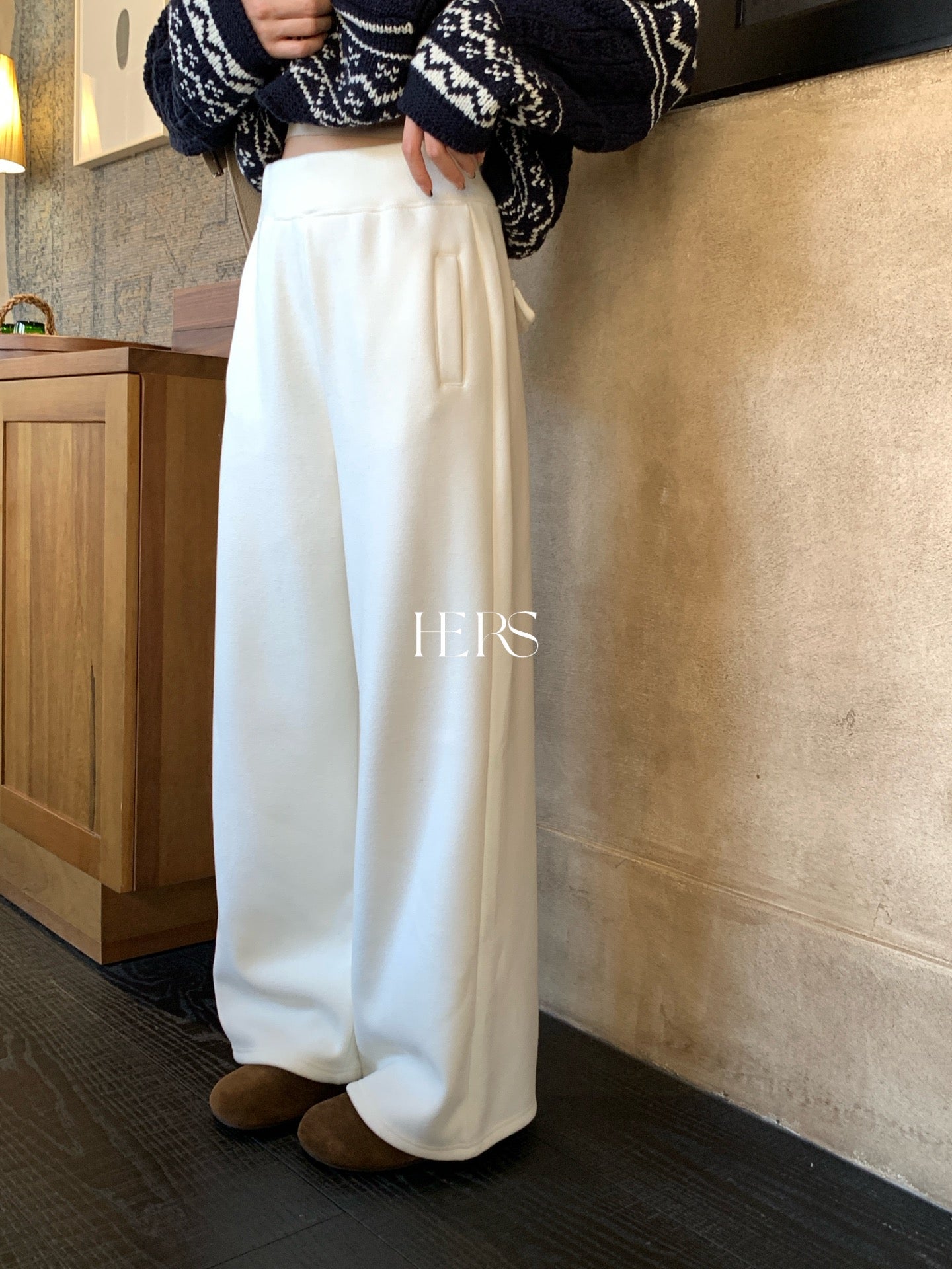 seeUbye - 好版型!加絨加厚紙片直筒褲  92803#