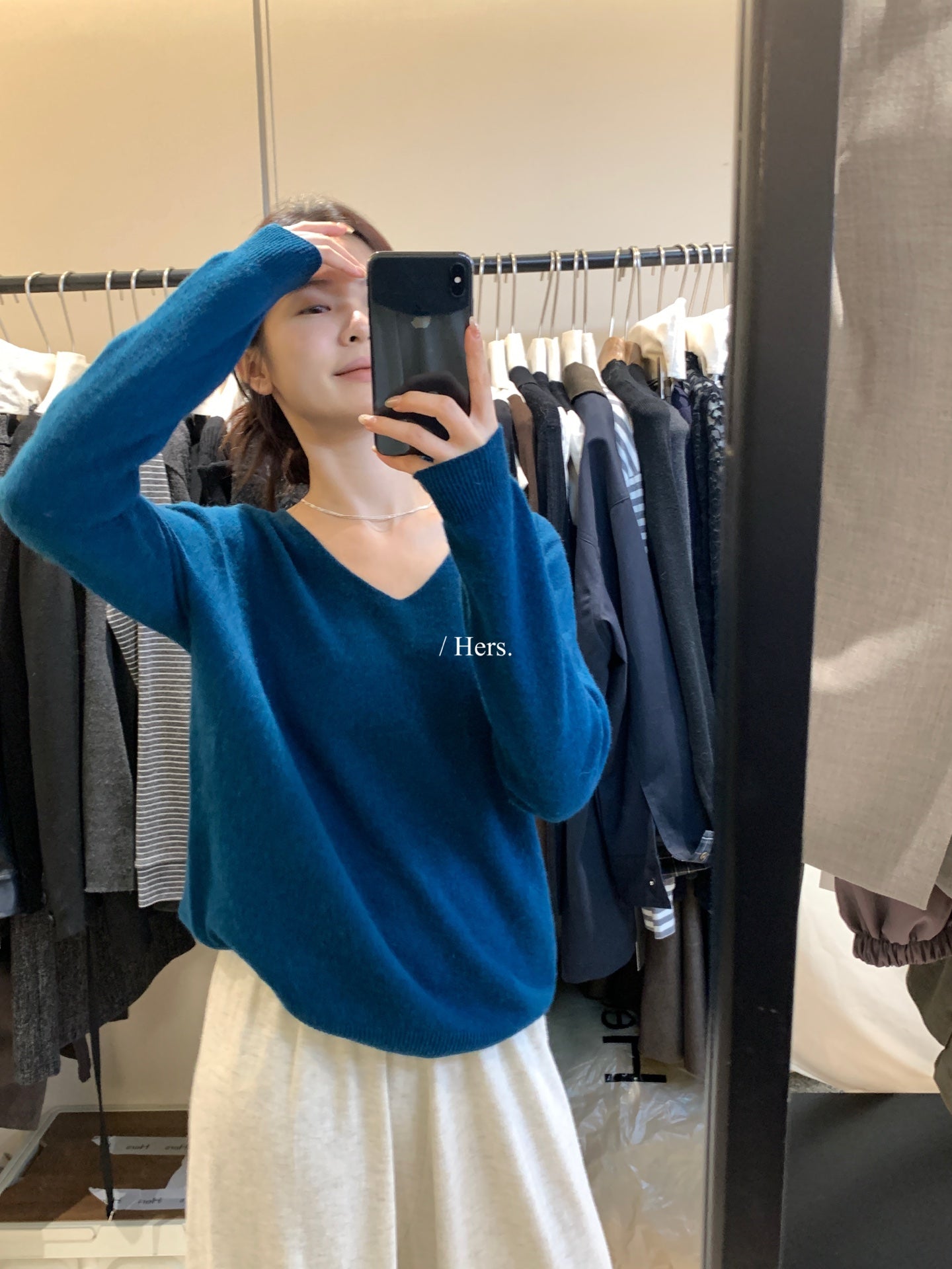 Hers - 羊毛V領針織衫  92437#