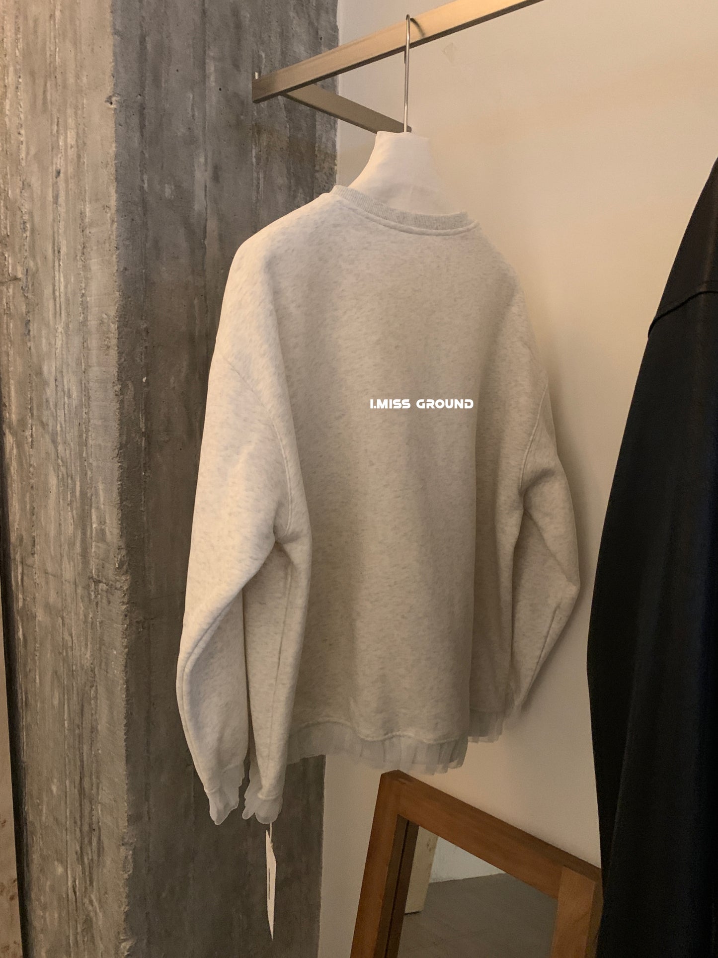 i miss - 鋪絨米米花邊大版衛衣  70813#