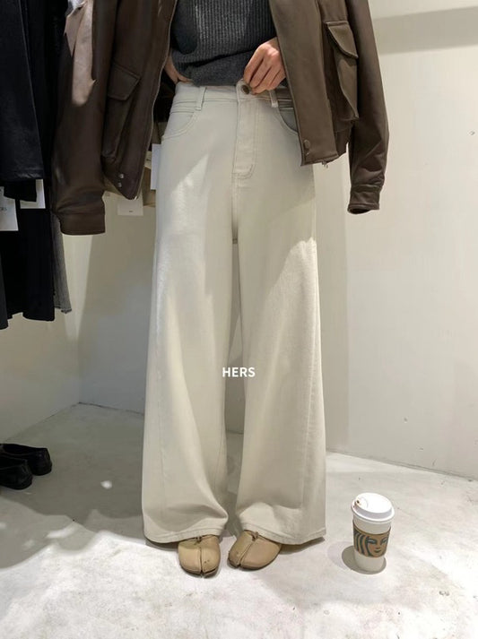 HERS>  純色簡約牛仔褲 20410#