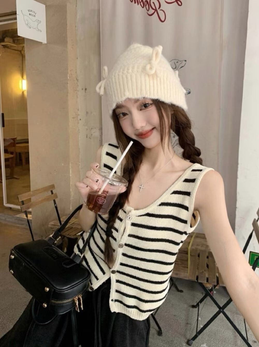 YJIA - 奶油杏軟糯毛衣二件套  706#