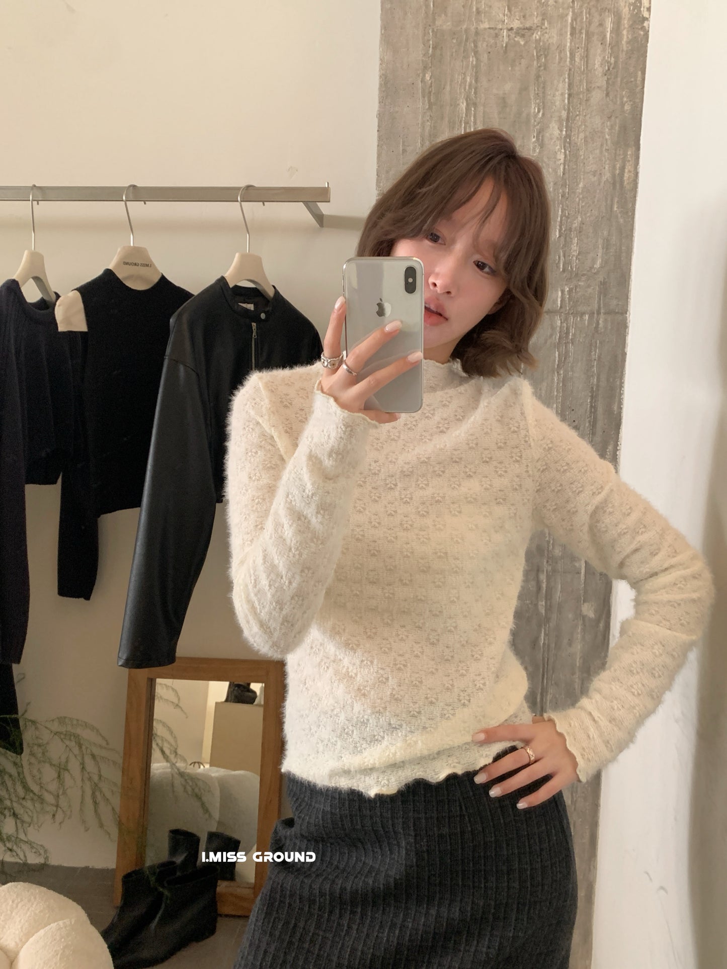 i miss - 仙仙兒蕾絲打底衫  90533#