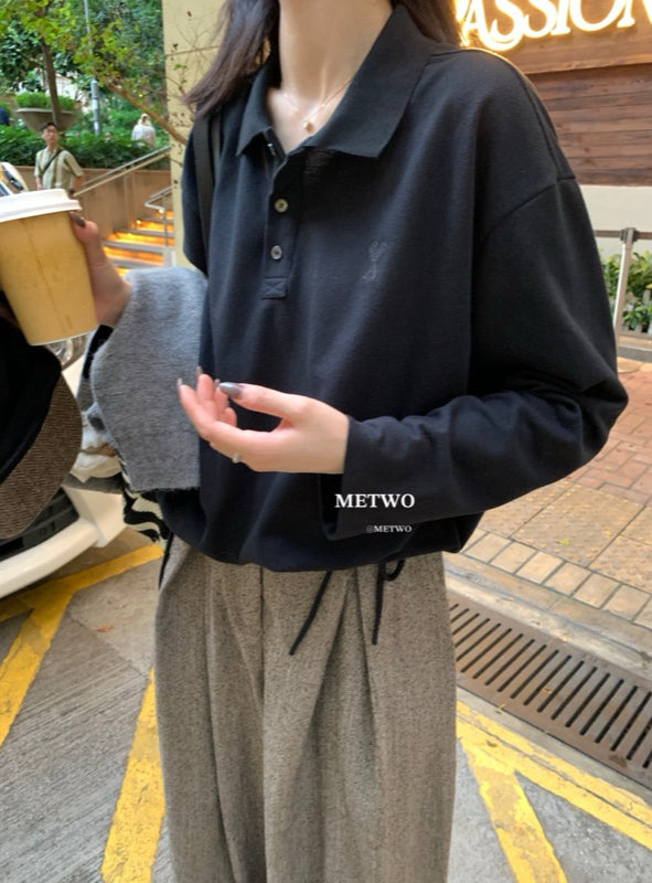 METWO> 愛心刺繡抽繩衛衣#2015#