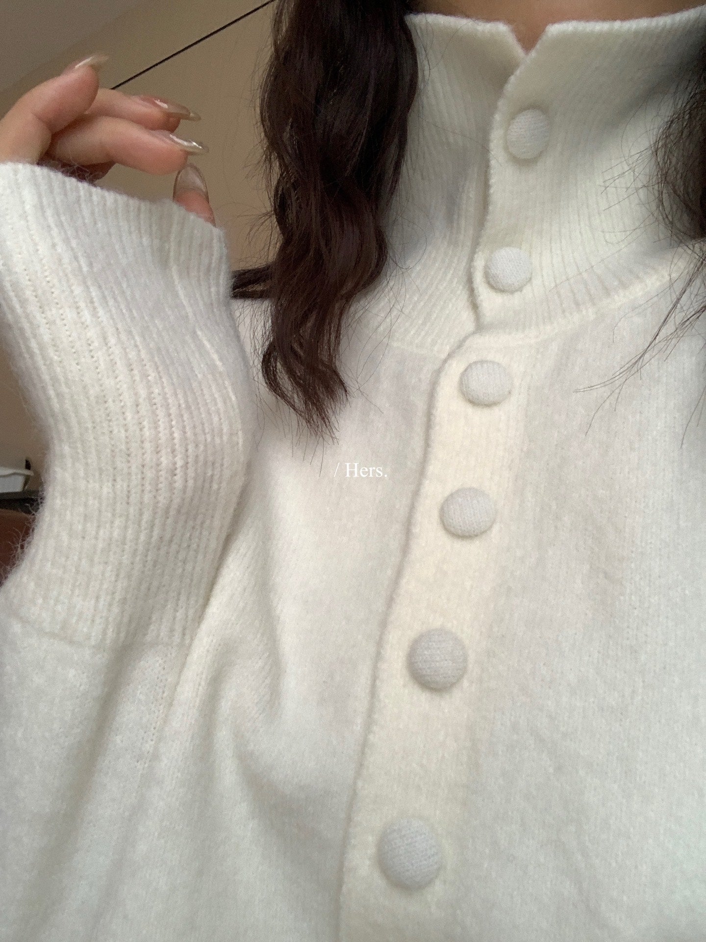 Hers - 單排釦高領毛衣  92515#