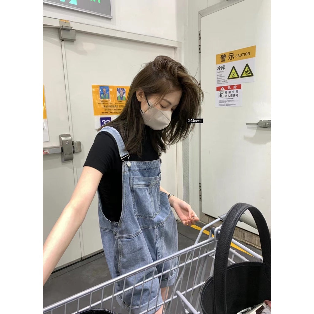 現貨*1178#METWO洗水牛仔背帶褲