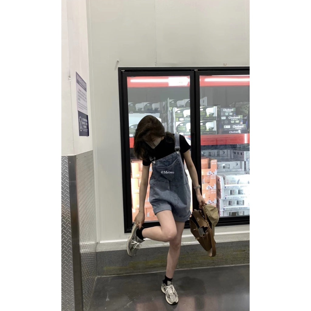 現貨*1178#METWO洗水牛仔背帶褲