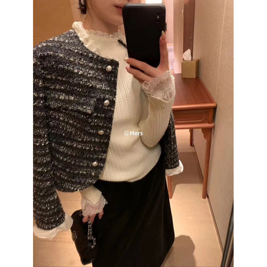 現貨* HERS 小香外套& 3色加厚蕾絲打底  10455#