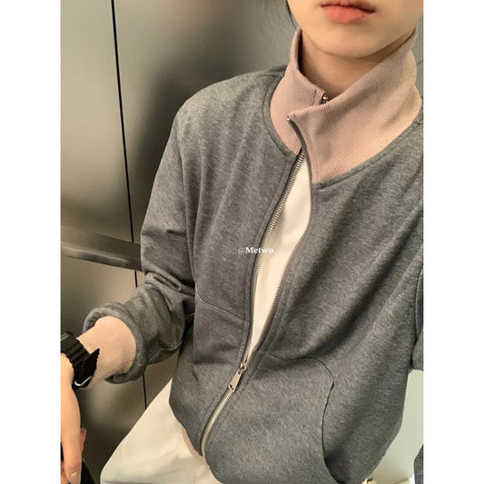 現貨*METWO 灰拼粉棒球外套 2101#