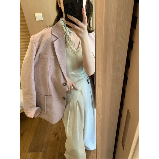 現貨* METWO 廓形棉麻西裝外套 8636#