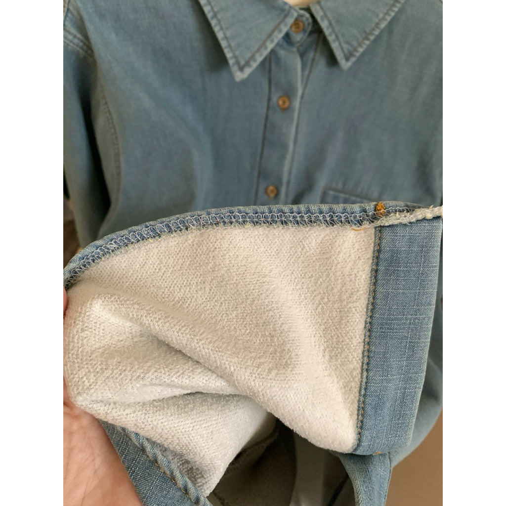 I miss 復古加絨牛仔襯衫  80850#